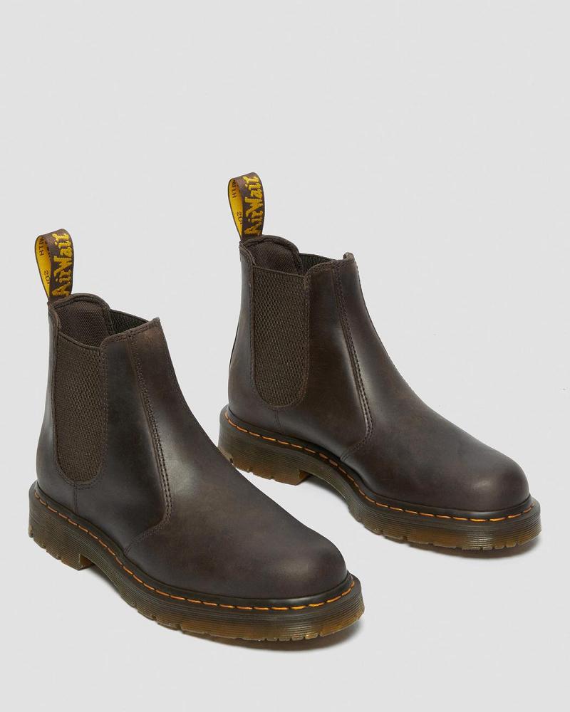 Dr Martens 2976 Slip Resistant Leren Enkellaars Heren Donkerbruin | NL 376QMA